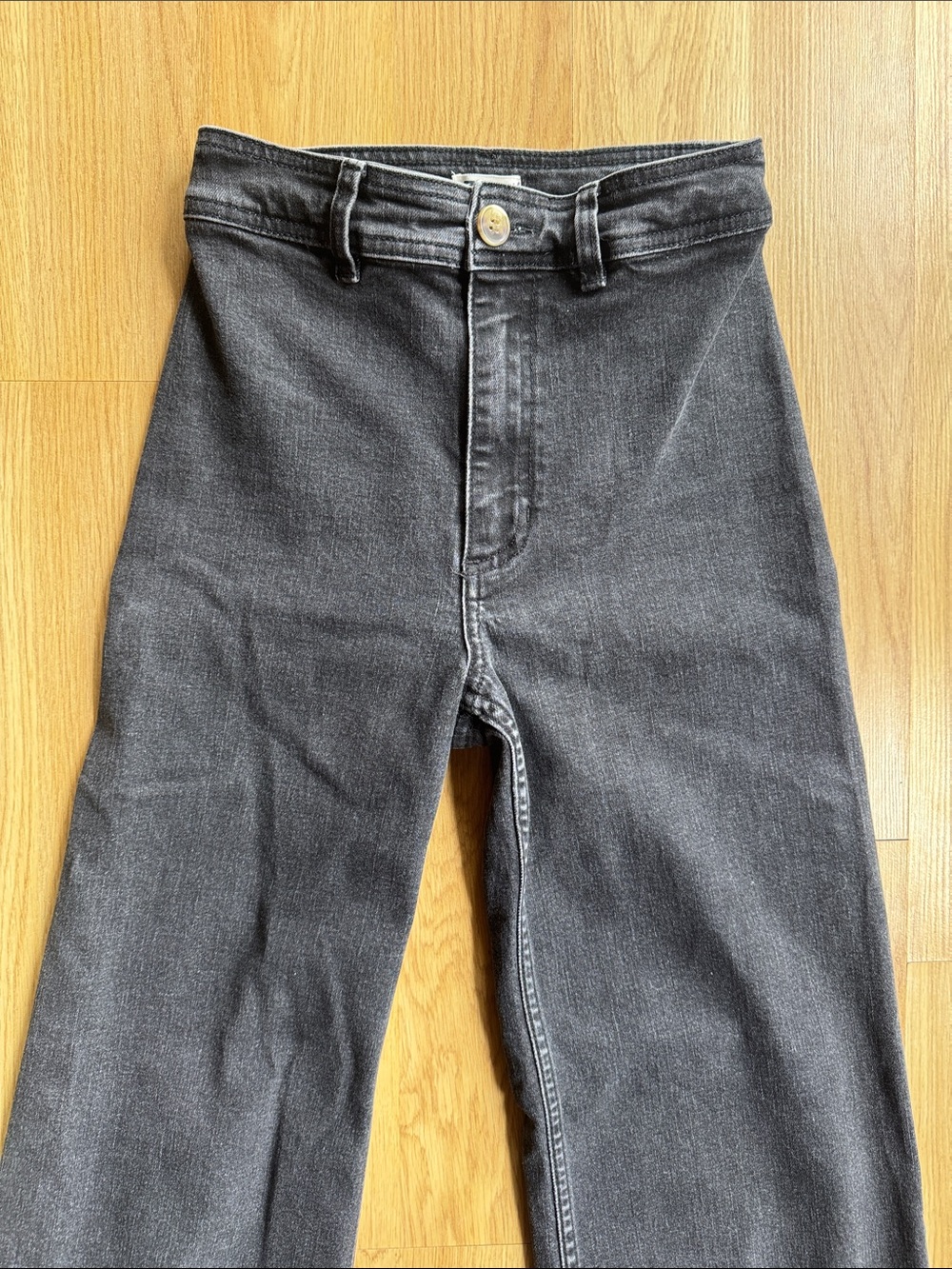 Billabong Size 25 0 High-Waist Black gray Wide-Leg Jeans - Picture 2 of 8